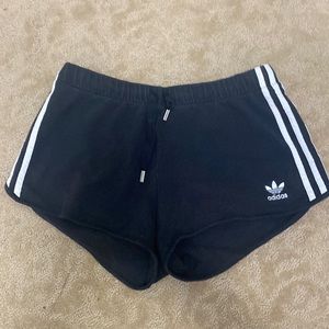black adidas logo shorts